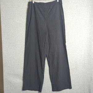 NIC+ZOE Women's Size 14‎ Gray Wide Leg Linen Blend Casual Pants Trousers